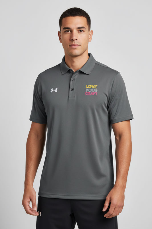 Embroidered White Men’s Polo — Under Armour Performance Golf Shirt