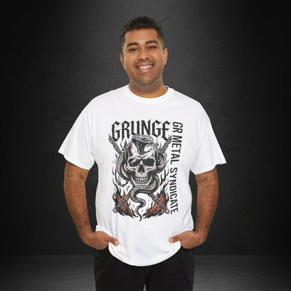 Grunge Skull Snake Tee — GR Metal Syndicate Graphic T-Shirt