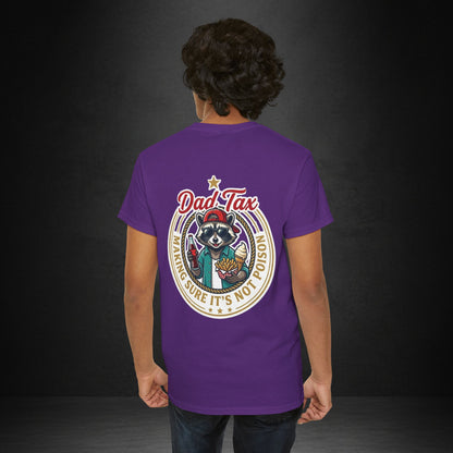 T-Shirt — "Dad Tax" Raccoon Graphic Tee (Making Sure It's Not Poison) — Funny Father's Day Gift