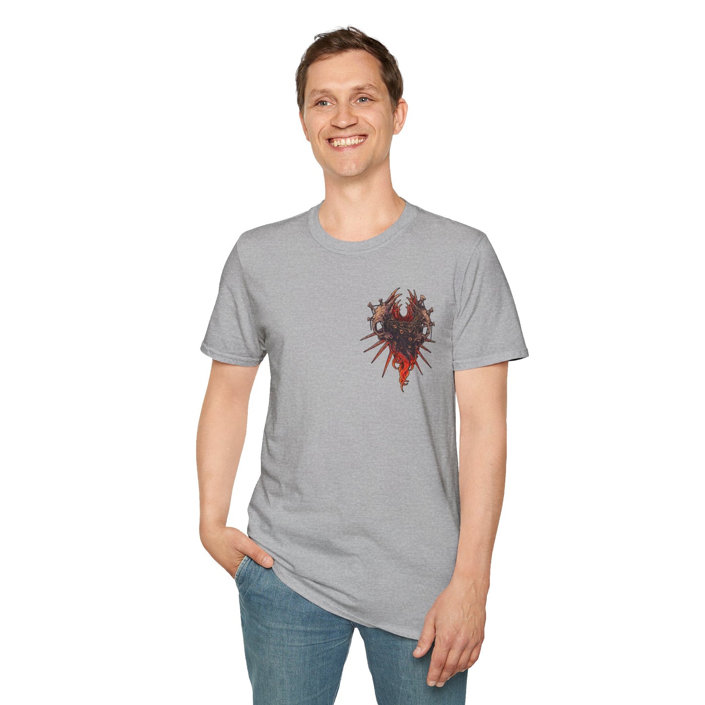Distressed Thorn Heart T-Shirt — Grunge Gothic Chest Print