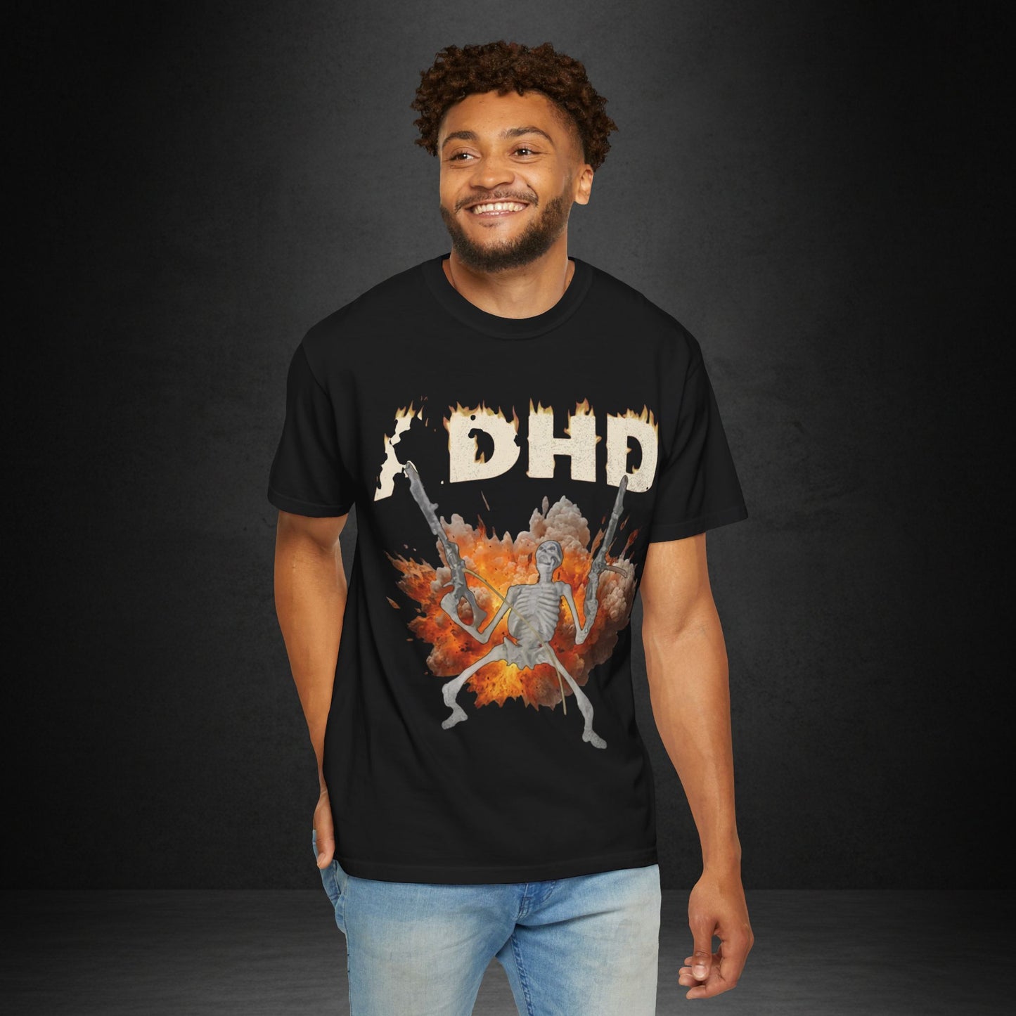 Skeleton Riot Graphic T-Shirt – Explosive DHD Band Tee
