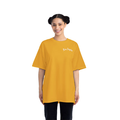 Los Angeles Vintage Script T-Shirt — Orange Graphic Tee with 'Los Angeles' Back Print