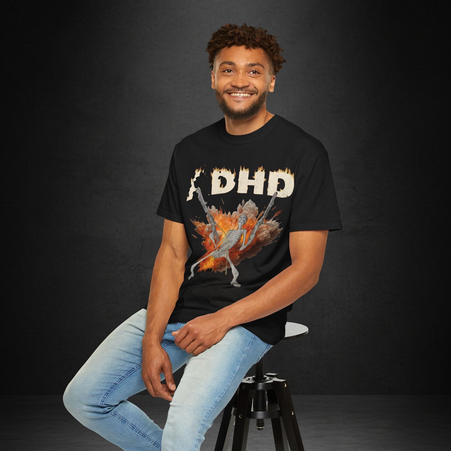 Skeleton Riot Graphic T-Shirt – Explosive DHD Band Tee
