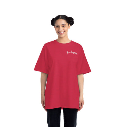 Los Angeles Vintage Script T-Shirt — Orange Graphic Tee with 'Los Angeles' Back Print