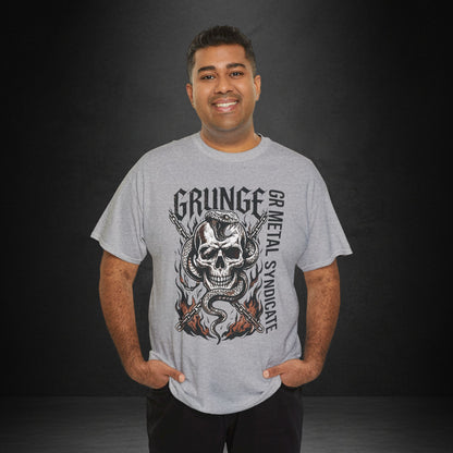 Grunge Skull Snake Tee — GR Metal Syndicate Graphic T-Shirt