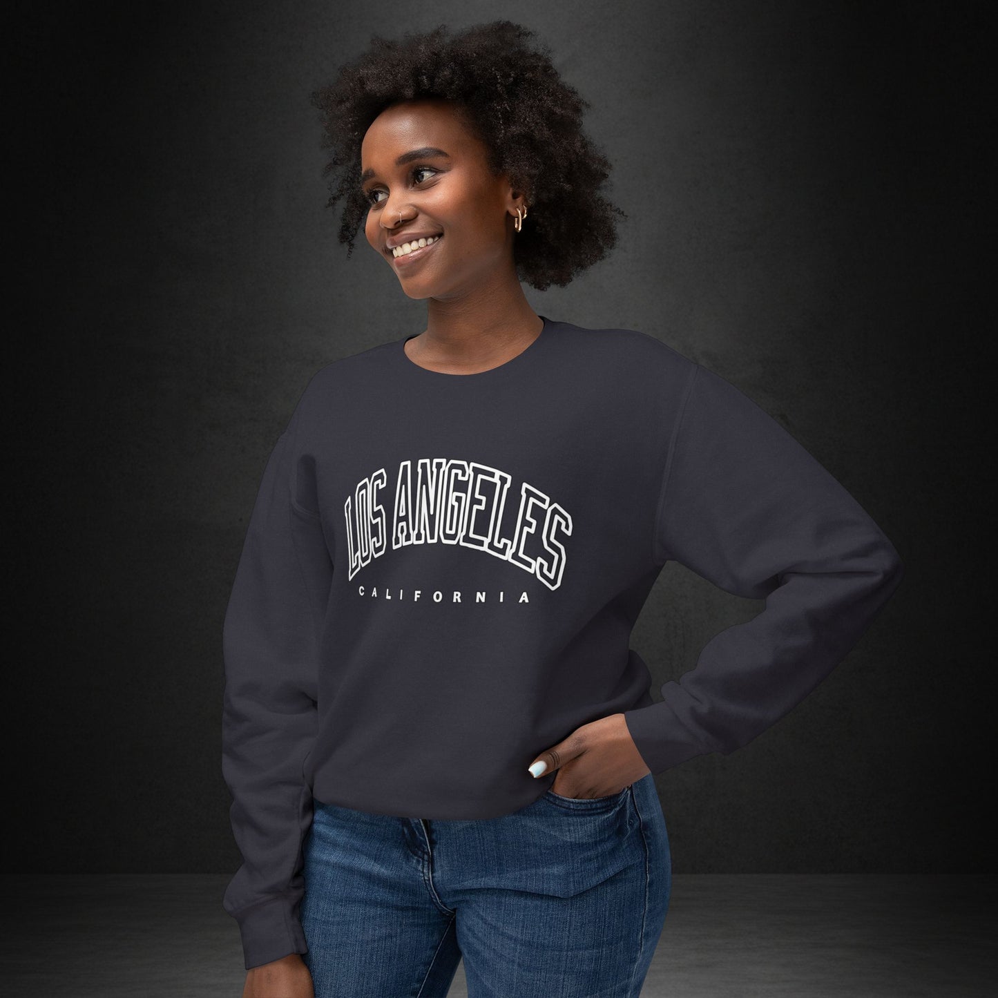 Los Angeles California Crewneck Sweatshirt — Minimal Vintage City Logo