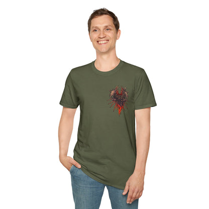 Distressed Thorn Heart T-Shirt — Grunge Gothic Chest Print