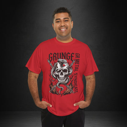 Grunge Skull Snake Tee — GR Metal Syndicate Graphic T-Shirt