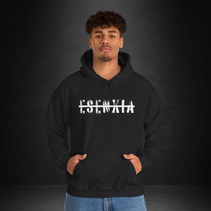 Esenwia Distressed Logo Hoodie — Grunge Streetwear Pullover