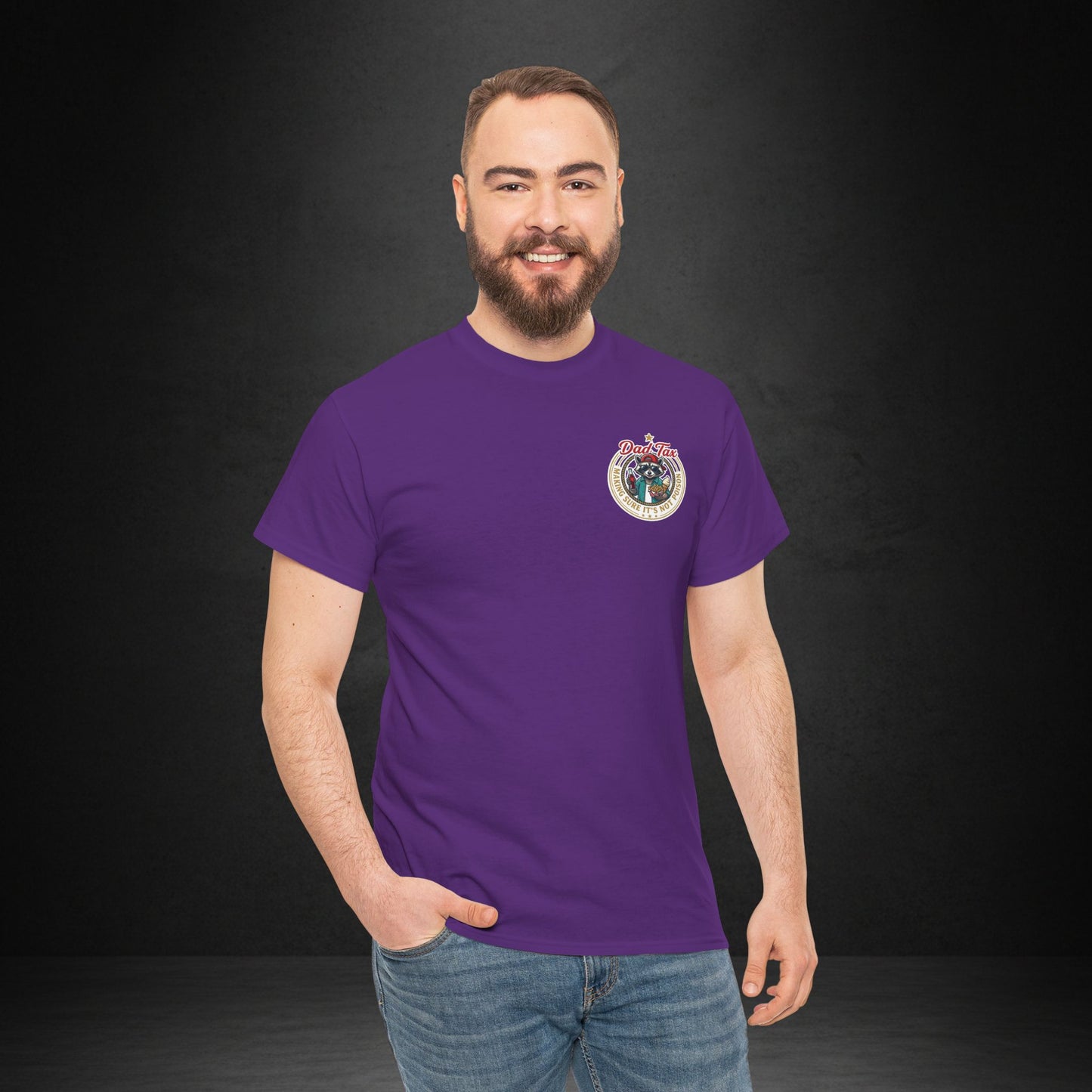 T-Shirt — "Dad Tax" Raccoon Graphic Tee (Making Sure It's Not Poison) — Funny Father's Day Gift