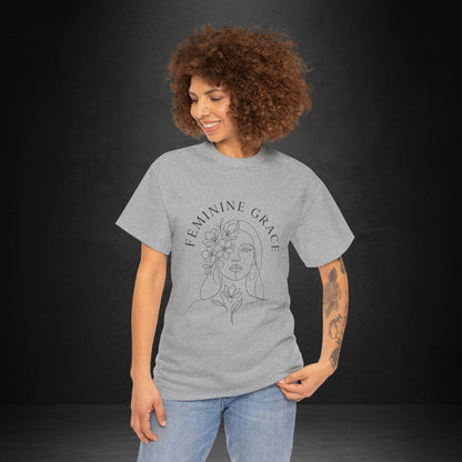 Feminine Grace Floral Line Art Tee