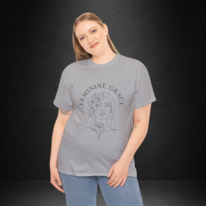 Feminine Grace Floral Line Art Tee