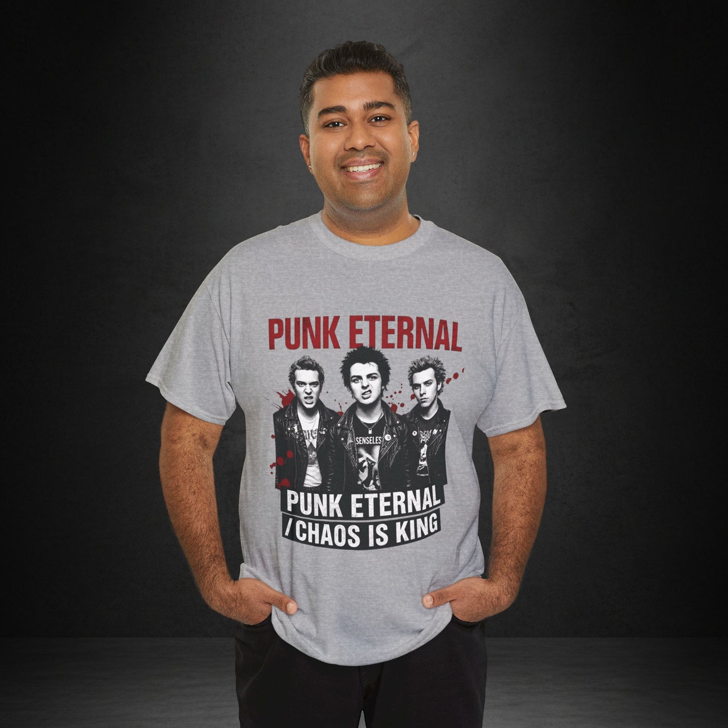Punk Eternal Graphic Tee — "Chaos Is King" Vintage Punk Band Shirt