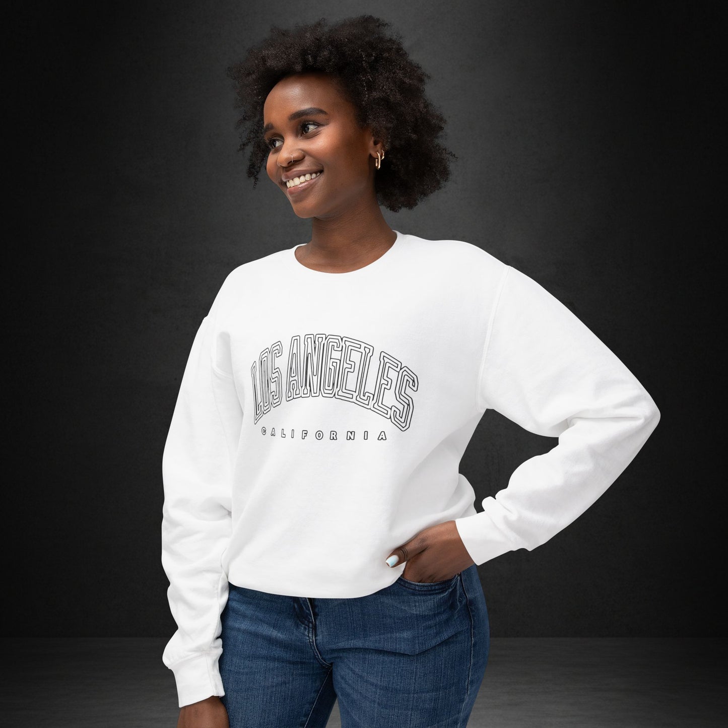 Los Angeles California Crewneck Sweatshirt — Minimal Vintage City Logo