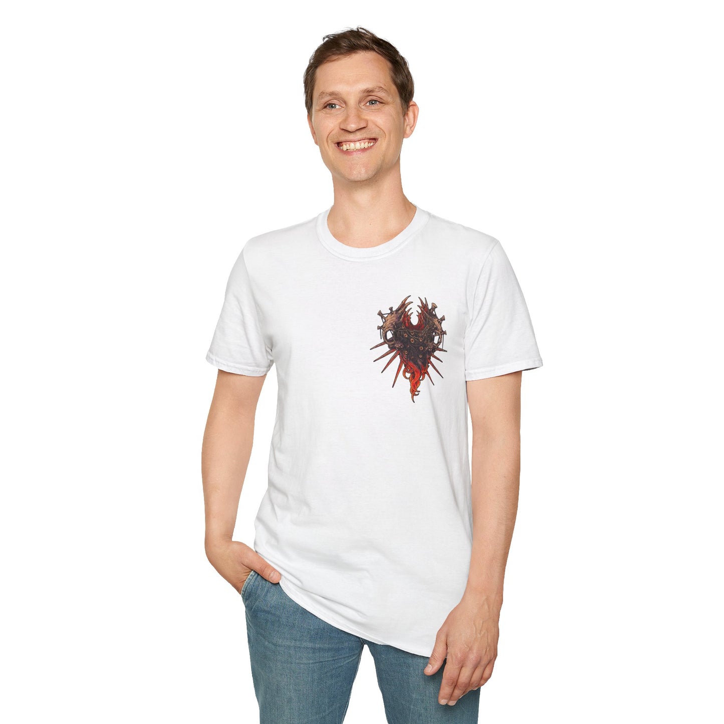 Distressed Thorn Heart T-Shirt — Grunge Gothic Chest Print
