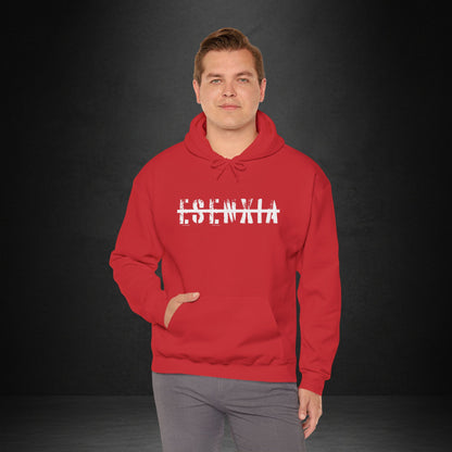 Esenwia Distressed Logo Hoodie — Grunge Streetwear Pullover