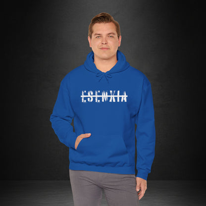 Esenwia Distressed Logo Hoodie — Grunge Streetwear Pullover
